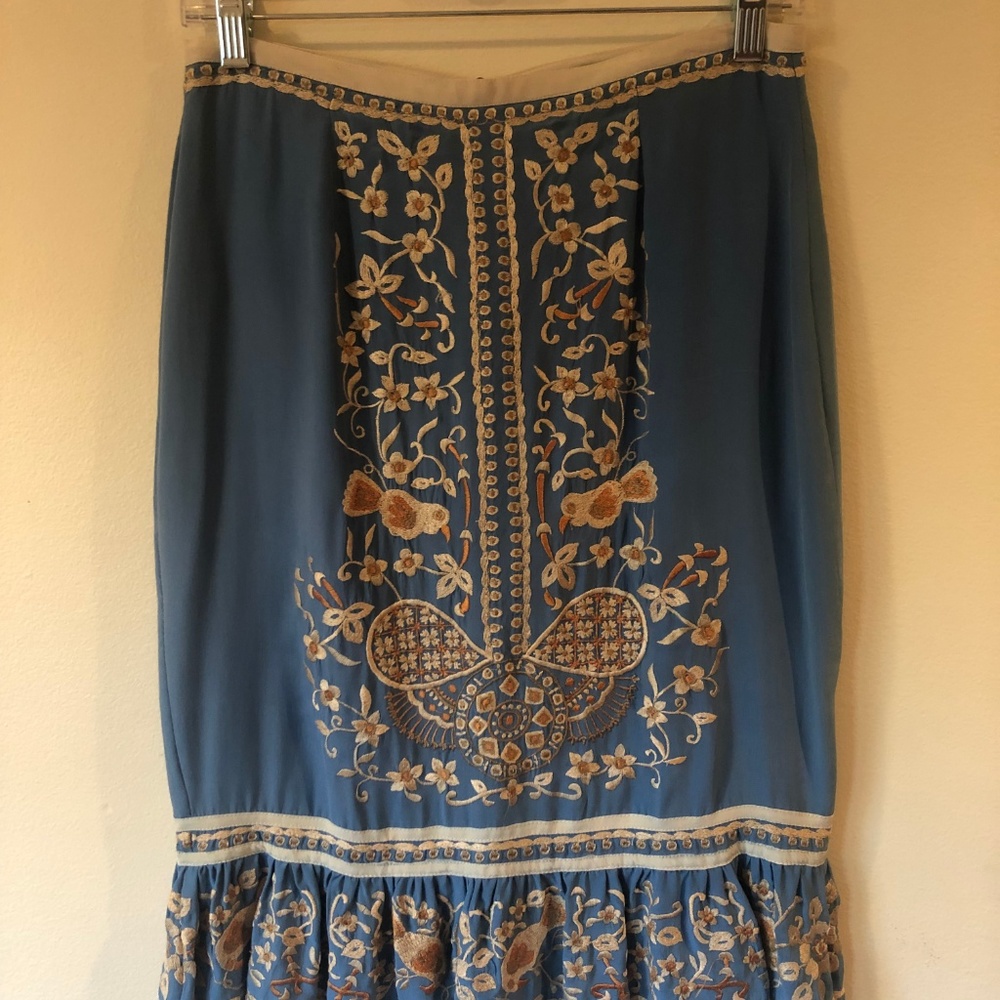 Embroidered Indian Silk Skirt